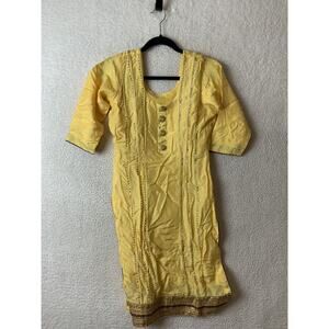 Unbranded Unsized Yellow SALWAR KAMEEZ Tunic Boho Hipster Ethnic Coverup
